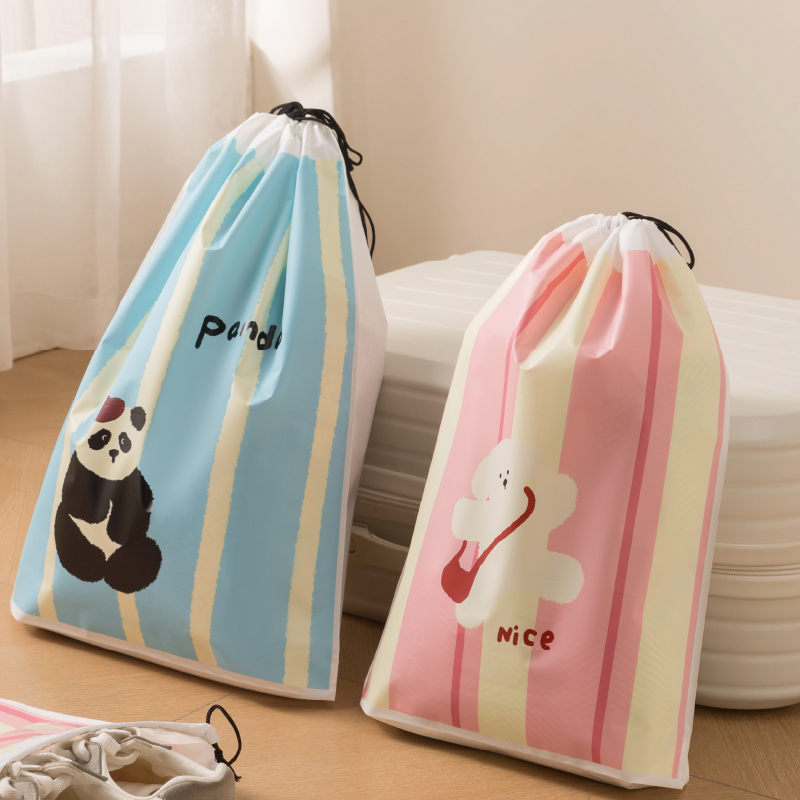 HANFEIZI Cartoon Pattern Frosted Drawstring Bag