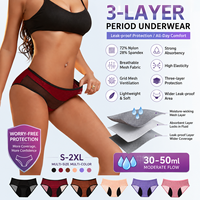 Braguitas Menstruales de Nailon y Elastano de Alta Elasticidad, Transpirables, a Prueba de Fugas, de 3 Capas, para Uso Diario, Venta al por Mayor de Fábrica