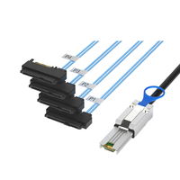 Cable Mini SAS de 26 pines SFF-8088 a 4-SATA SFF-8643 de 29 pines, Fibra Óptica 10G-100G, para Servidor, Material de Nylon, RCD