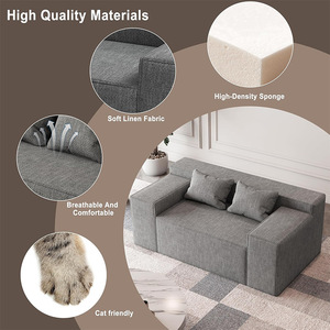Customized One-Piece Foam <b>Sofa</b> Square High-Density Upholstered Living Room Furniture - Product Image 4