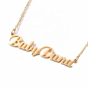 Fashion Personalized 925 Sterling Silver Fine Jewelry 18K Gold Custom Personalized Charm Name Word Letter Necklace For Women