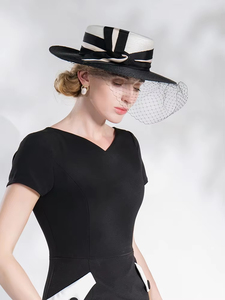 Kirchen hut <span class=keywords><strong>Kentucky</strong></span> <span class=keywords><strong>Derby</strong></span> Fascinator Cap Tea <span class=keywords><strong>Party</strong></span> Cap Eleganter Sonnenhut mit Blumen kopf bedeckung Hochzeit mit breiter Krempe Hüte - Product Image 6