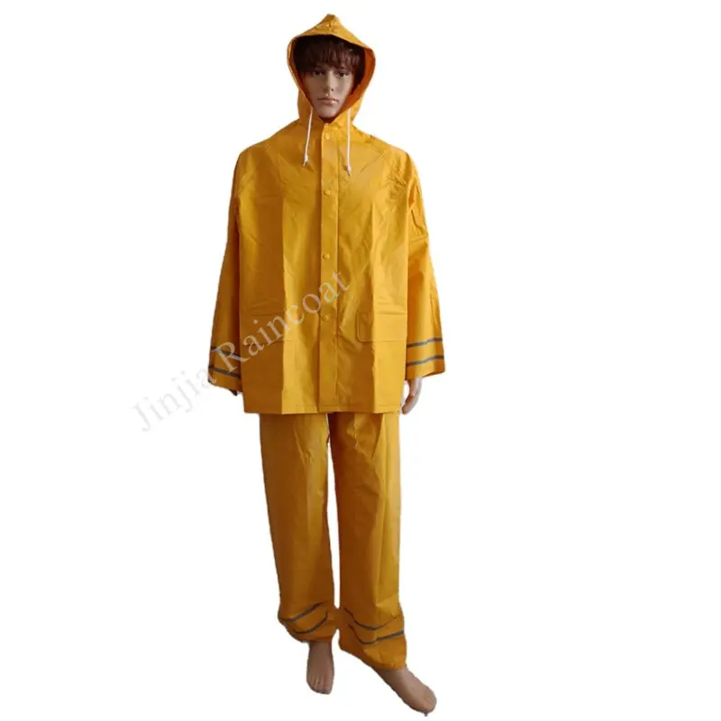 Costume de pluie industriel 0.35mm pour hommes, veste de pluie pantalon 100% nouveau pvc/polyester, imperméable pvc