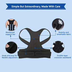 Meilleure vente Hommes Femmes Réglable Néoprène <span class=keywords><strong>4</strong></span> Stays <span class=keywords><strong>Back</strong></span> Straighten Support Corrector De Postura Shoulder Brace Posture Corrector - Product Image 4