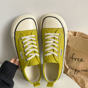 2025 verano nuevo estilo coreano para <span class=keywords><strong>zapatillas</strong></span> de lona con cabeza de <span class=keywords><strong>Mango</strong></span> para mujer feo lindo Casual zapatos planos con cordones de suela gruesa de moda - Product Image 2