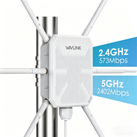 Point d'accès extérieur WiFi 6 WAVLINK AX3000 2025, répéteur sans fil bi-bande 2.4G & 5G, couverture 500-1000m², fonction modem, pour la maison
