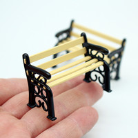 Bancs pour maison de poupée, petits jardins, articles de jardinage, décorations de cour, ornements paysagers, mini chaises de parc, artisanat en alliage et plastique
