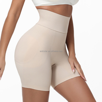 Culottes gainantes taille haute sans couture avec coussinets en coton amovibles, rembourrage invisible, effet ventre plat et lifting des fesses, short de mise en forme
