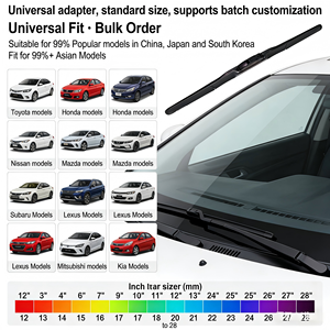 Spazzola Tergicristallo Universale YIKE in Gomma Naturale Senza Telaio per Auto con Guida a Sinistra CORSA CORolla Mercati Internazionali - Product Image 3