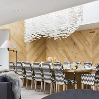 Lustre personnalisé en céramique blanche avec LED pour table à manger, maison, hôtel, restaurant, mariage, par Zhongshan Lighting
