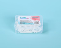 Reco Fil dentaire double fil en polyéthylène à haute masse moléculaire, boîte de 80 unités, ultra-fin, portable, pour hygiène buccale, double couche, pour soins