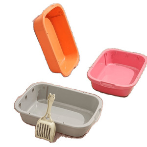 Portable Home Cat Toilet Open-Design Boîte à litière pour chat en plastique avec fonction de nettoyage facile Fournitures spéciales pour les propriétaires de chats Cat Cafe Cat - Product Image 5