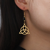 Petit accessoire tendance pour femme, style européen et américain, en acier inoxydable électroplaqué, ajouré triangulaire en forme d'arc, idéal comme cadeau