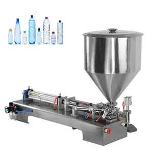 Máquina de llenado semiautomática de pasta de mantequilla de maní, máquina de llenado de pasta neumática con componentes PLC de núcleo