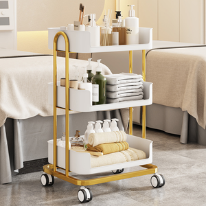 Z Modern Salon <b>Trolley</b> Pulleys Three-layer High Load-bearing Stainless Steel Bracket Home Office Warehouse Use - Product Image 2