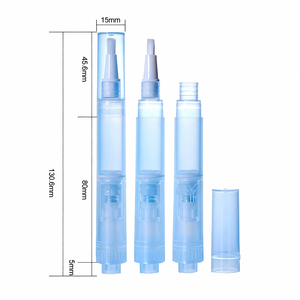 Stylo à huile pour cuticules en plastique doré avec logo personnalisé, tête en silicone, ensemble de stylos à huile pour cuticules, 4 ml, huile nutritive pour cuticules, stylo à clic avec pinceau - Product Image 2