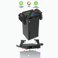 Ventilateur de refroidissement RGB pour console Xbox Series X avec support pour casque et crochet pour manette, accessoire anti-poussière et dissipation thermique