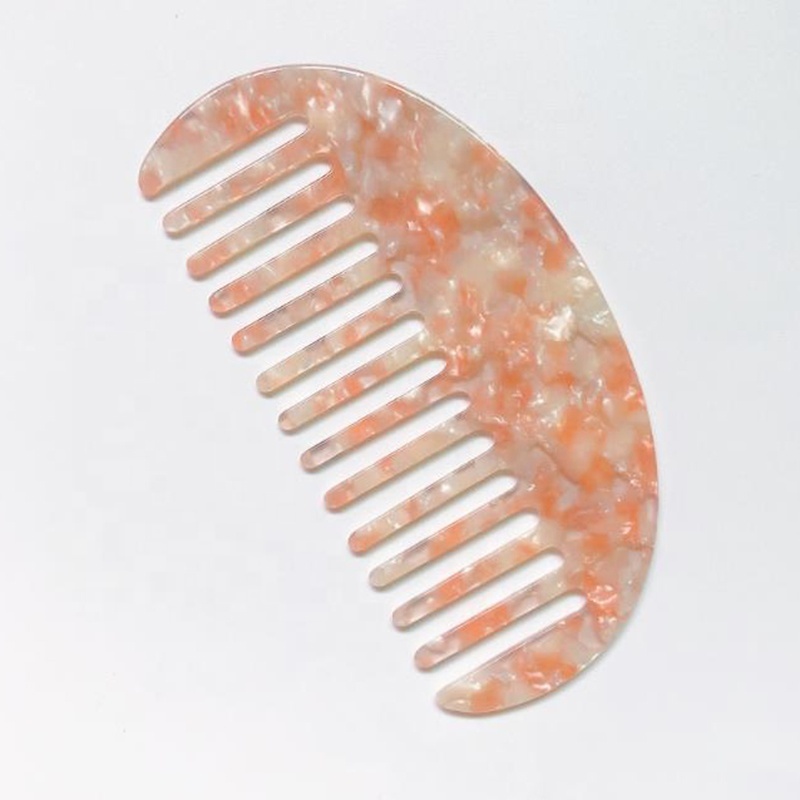 Handmade cellulose acetate hair comb for bride, private logo men's acetate beard without handle