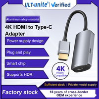ULT-Unite Convertisseur HDMI vers Type C 4K 60Hz, adaptateur de câble HDMI mâle vers USB C femelle 4K avec alimentation Type C HDR