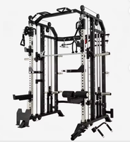 Máquina Smith Multifunción, Equipo de Fitness Comercial Todo en Uno, Entrenador Smith, Soporte para Sentadillas, Cable Crossover, Entrenamiento con Pesas