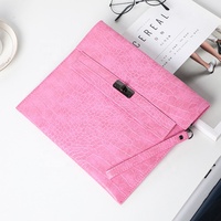 FS8394 Dompet Berkas Berkas Buaya Ular Burung Unta Mode Terbaru Tas Dokumen A4 untuk Ponsel Ipad File Pena 2 Buah dengan Slot Kartu