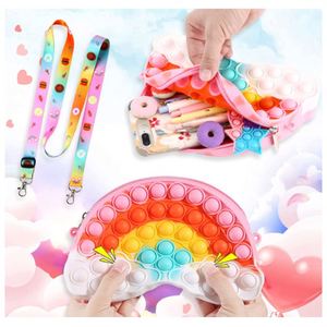 Porte-monnaie personnalisé en silicone Pop Wallet, porte-clés en PVC, mini fermeture éclair, jouet anti-stress à bulles pour enfant - Product Image 5