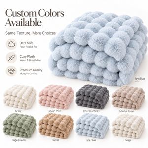 Ultra Soft Faux Fur <b>Throw</b> <b>Blanket</b> Luxury Plush <b>Blanket</b> for Living Room Bedroom Office and Travel - Product Image 3