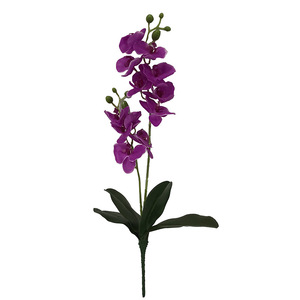 Orquídea Artificial de tacto Real con hojas verdes, 2 brazas - Product Image 3