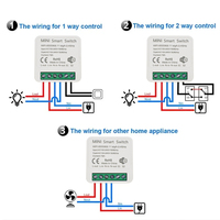 Mini Interruptor WiFi de 16A Compatible con Tuya, Relé Inteligente para el Hogar, Control Remoto por Aplicación Smart Life, Temporizador, Compatible con Alexa y Google Home