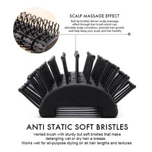 Escova de cabelo para salão de beleza, escova de cabelo preta profissional com ponta redonda - Product Image 3