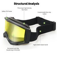 Lunettes de ski anti-buée professionnelles optiques Yijia UV400 avec double lentille pour hommes femmes EN174 certifiées pour le snowboard ski neige