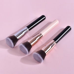 Pinceau de Maquillage Fond de Teint en Poils Synthétiques avec Manche en Bois, Pinceau Cosmétique pour Poudre Visage, Étiquette Privée Personnalisée, Pinceau de Maquillage Doux pour un Effet Polissant - Product Image 5