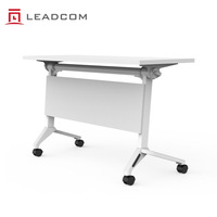 LEADCOM LS-703 Mobilier de bureau : Table de conférence mobile à plateau relevable, empilable et reconfigurable en acier pour bureau
