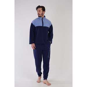 Conjunto de Pijama de Manga Larga con Hombros Descubiertos para Hombre, con Puños y Bolsillos, Cuello de Forro Polar, Ropa de Dormir para Hombre - Product Image 5