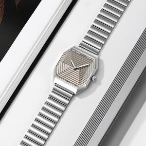Reloj de Cuarzo de Lujo para Hombre, OEM/ODM, Logotipo Personalizado, Correa de Acero Inoxidable, Esfera Geométrica Única, Reloj de Pulsera para Negocios, Venta al Por Mayor - Product Image 4