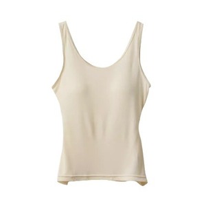 Camisola de seda para <span class=keywords><strong>mujer</strong></span> con almohadillas integradas, top elástico transpirable con sujetador, lencería tipo <span class=keywords><strong>chaleco</strong></span> con espalda hermosa integrada - Product Image 5