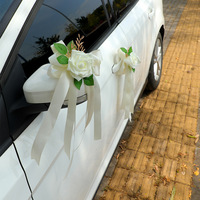 Hochzeitsauto-Schleife Rückspiegel-Dekoration Künstliche Blumen Stoff-Dekor Türgriff-Bindeband Rosen-Kutsche Girlande Blumenstrauß Band Muttertag