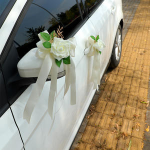 Lazo para coche <span class=keywords><strong>de</strong></span> boda, decoración <span class=keywords><strong>de</strong></span> flor artificial para espejo retrovisor, lazo para manija <span class=keywords><strong>de</strong></span> puerta, guirnalda <span class=keywords><strong>de</strong></span> rosas para carro, ramo <span class=keywords><strong>de</strong></span> <span class=keywords><strong>flores</strong></span>, lazo <span class=keywords><strong>de</strong></span> cinta - Product Image 1