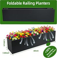 Jardinière de balcon de 30 pouces avec garde-corps en métal et support réglable pour clôture extérieure ou terrasse
