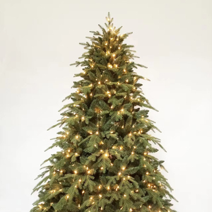 <span class=keywords><strong>Sapin</strong></span> de Noël pré-éclairé en PE et PVC mélangés avec lumières LED blanc chaud - Product Image 1