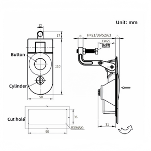 Serrure de <span class=keywords><strong>porte</strong></span> d'accès pour <span class=keywords><strong>camping</strong></span>-<span class=keywords><strong>car</strong></span> en alliage de zinc, prix usine, avec clés, accessoires pour <span class=keywords><strong>porte</strong></span> d'accès de remorque - Product Image 5