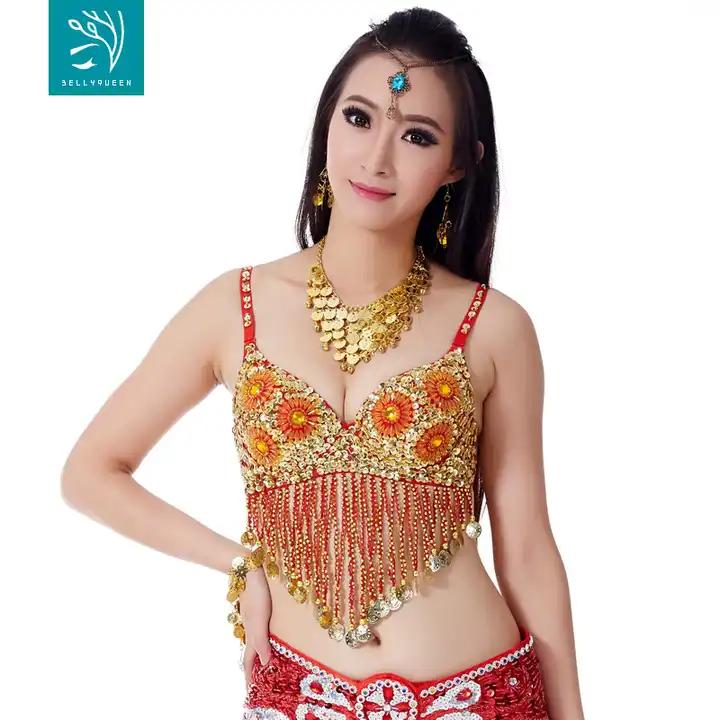 sequin beaded belly dance bra with