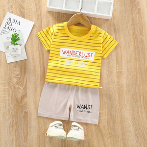 2021 Wholesale Cartoon Cotton Short Sleeve T-Shirt and Shorts Set Casual Girls and <strong>Boys</strong> <strong>Clothing</strong> Summer Children Suit - Product Image 2