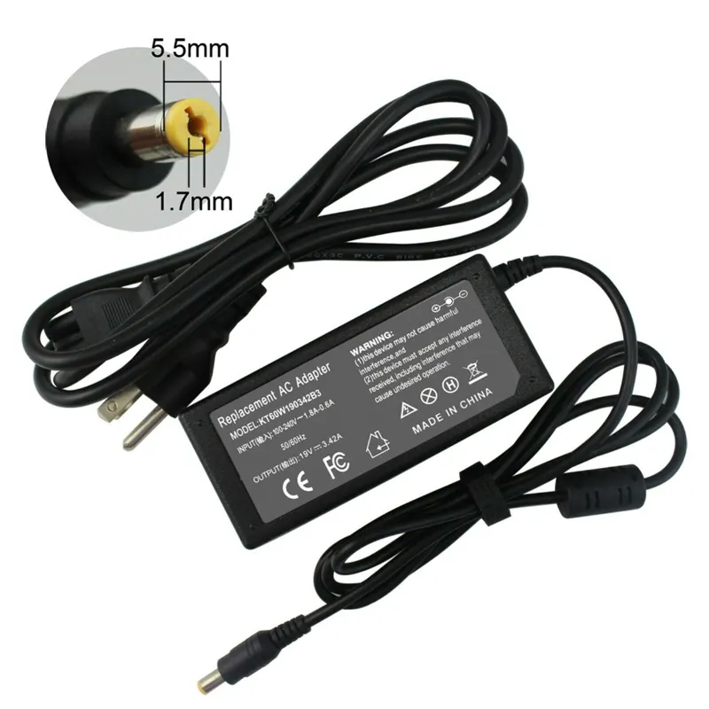 New Laptop Power Adapter 19V 3.42A 5.5*1.7mm for Acer Power Charger