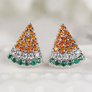 Pendientes de Pirámide Blancos Champán para Mujer, de Aleación Plateada con Cristales de Imitación y Engaste Pavé, Joyería de Moda para Fiestas - Product Image 1
