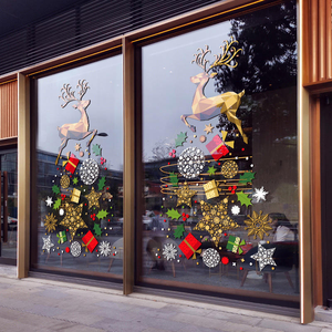 <span class=keywords><strong>2025</strong></span> tùy chỉnh in kỹ thuật số giáng sinh vui vẻ cửa sổ có thể tháo rời DIY dán tường cho cửa kính Showcase trang trí - Product Image 3