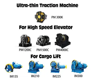 Itália Montanari Motores de elevador AC Máquina de tração sem engrenagens MGV25L para elevadores de 7,5 / 11 / 15KW