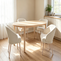 Fauteuil d'appoint rembourré en tissu avec pieds en bois, style nordique, pour salon, salle à manger, maison et restaurant, vente en gros