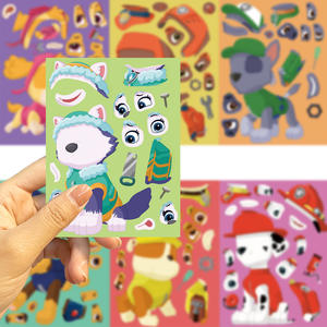 Créez vos autocollants interactifs pour chiens mignons, 8 designs, adorables autocollants pour changer le visage des chiots, imperméables, pour l'artisanat DIY, idée cadeau - Product Image 6