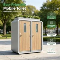 Toilettes portables préfabriquées en forme de cube, écologiques, haut de gamme, personnalisables pour les projets de parcs urbains, d'écoles et d'appartements